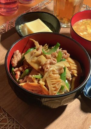 春が旬の筍！たっぷりの青椒肉絲 丼✨-レシピのメイン写真