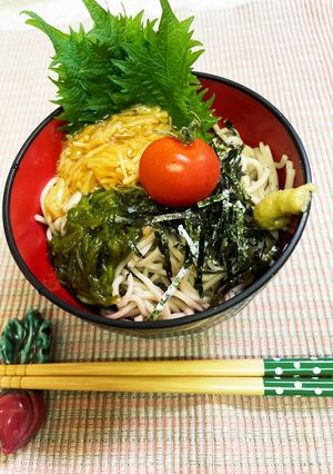 めんつゆいらず なめ茸とめかぶの流水麺-レシピのメイン写真