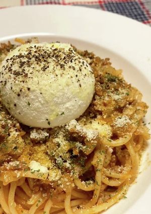 ボロネーゼ風ブッラータチーズパスタ-レシピのメイン写真