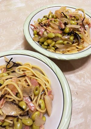 ベーコンと青豆のパスタ-レシピのメイン写真