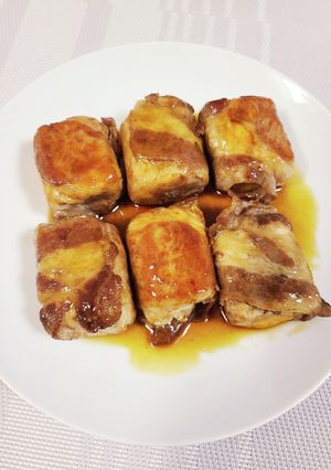 厚揚げの豚肉巻き ポン酢ハチミツ仕立て-レシピのメイン写真