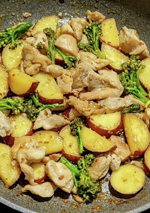 あまじょっぱ♡鶏とさつま芋のハニマス炒め-レシピのメイン写真
