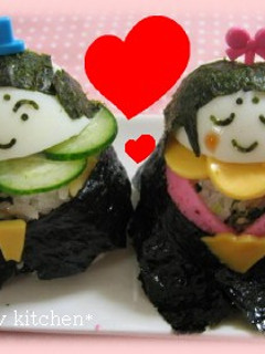 お雛様☆サラダおにぎり☆キャラ弁にも-レシピのメイン写真
