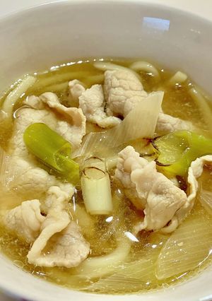めんつゆで簡単！焦がしネギ肉うどん-レシピのメイン写真