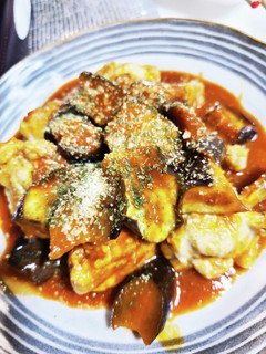 茄子と手羽元のケチャップ煮込み-レシピのメイン写真