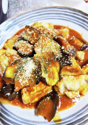 茄子と手羽元のケチャップ煮込み-レシピのメイン写真
