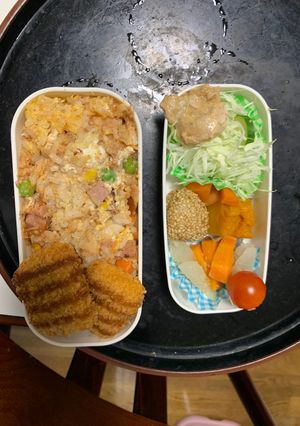 レンジ簡単中華風ナポリタン味炒飯弁当-レシピのメイン写真