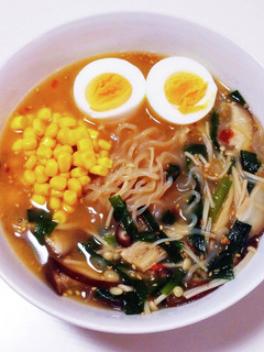 白滝ときのこの辛味噌ラーメン-レシピのメイン写真