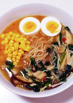 白滝ときのこの辛味噌ラーメン-レシピのメイン写真