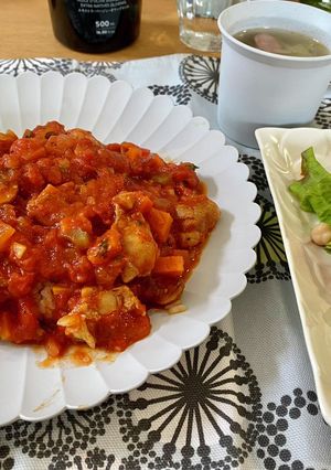絶品！！鶏肉のトマトソースかけご飯-レシピのメイン写真