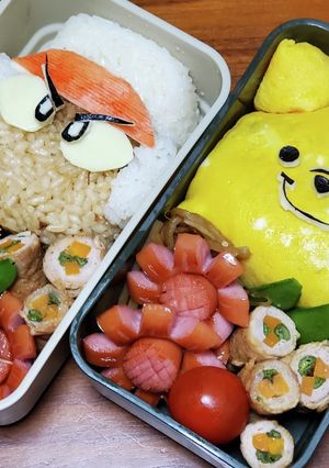 遠足お弁当　キャラ弁　弁当おかず ぷー-レシピのメイン写真