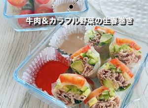 ライスペーパー★牛肉カラフル野菜生春巻き-レシピのメイン写真