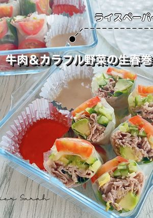 ライスペーパー★牛肉カラフル野菜生春巻き-レシピのメイン写真