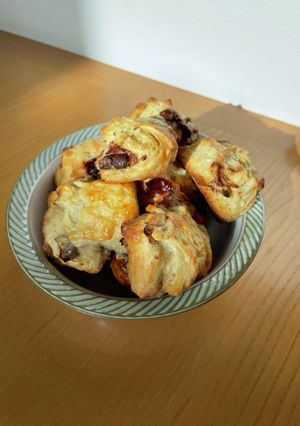 強力粉&薄力粉で！チョコバナナスコーン-レシピのメイン写真