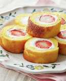フライパンでいちごのロールケーキ