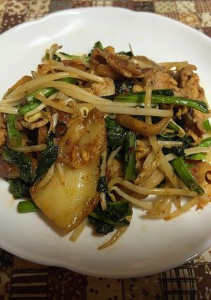 菜の花豚キムチ炒め-レシピのメイン写真