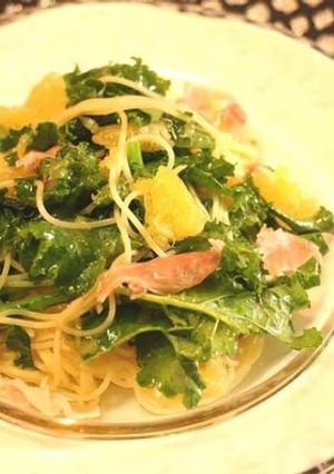 サラダケールとグレープフルーツ冷製パスタ-レシピのメイン写真