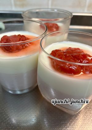 ★手作りいちごジャムと牛乳の2層ゼリー★-レシピのメイン写真