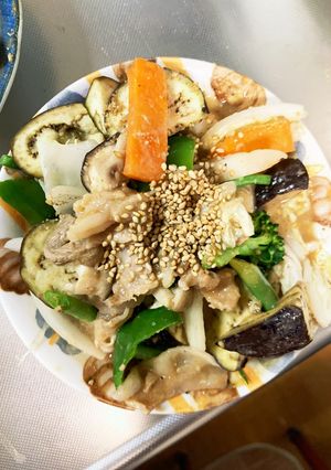 簡単きな粉梅マリネ味豚こま大根青椒肉絲風-レシピのメイン写真
