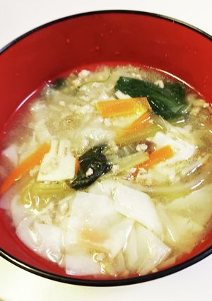 簡単☆野菜たっぷり包まないワンタンスープ-レシピのメイン写真