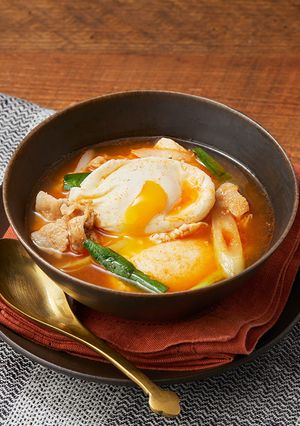 白だしで！かつお香るスンドゥブ風スープ-レシピのメイン写真