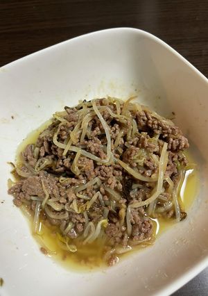 ひき肉もやし塩昆布マヨ炒め-レシピのメイン写真