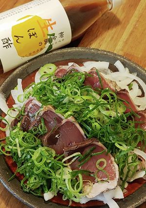 柳金属の生ぽん酢で鰹のたたき-レシピのメイン写真