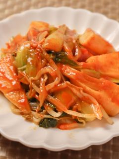 時短簡単!筍ともやしと青梗菜の豆板醤炒め-レシピのメイン写真