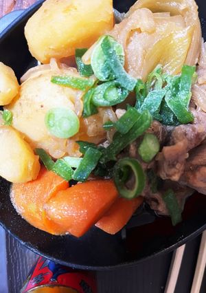 電子レンジ　無水醤油麹豚こま肉じゃが-レシピのメイン写真
