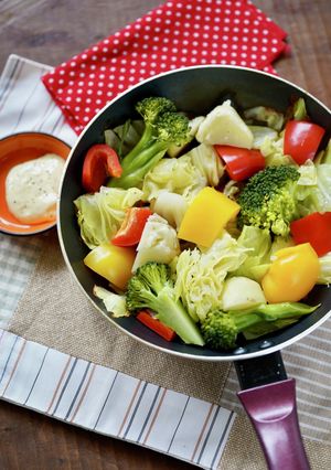 キャベツ・お好み野菜のフライパン蒸し☆-レシピのメイン写真