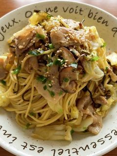 ☆春キャベツ豚肉、塩昆布の和風パスタ☆-レシピのメイン写真