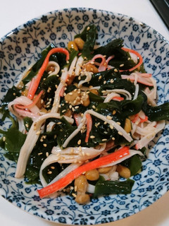 簡単!腸活♪納豆わかめカニカマの酢の物♪-レシピのメイン写真