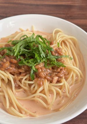 坦々風納豆パスタ-レシピのメイン写真