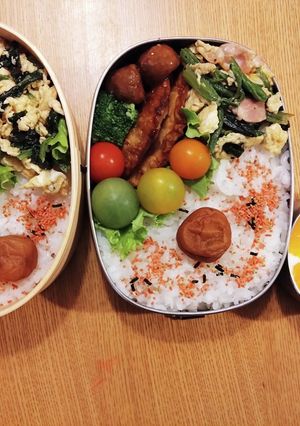 ステンレス製、曲げわっぱ親子弁当-レシピのメイン写真