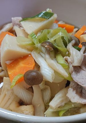 たけのこと豚肉のみそ汁-レシピのメイン写真