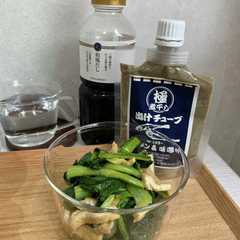 รูปของ レンジで♪小松菜と油揚げの炊いたん風