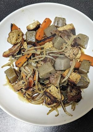 もやしと肉豆腐の味噌こんにゃく炒め-レシピのメイン写真