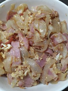 玉ねぎとベーコンの卵炒め-レシピのメイン写真