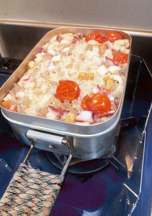 メスティン飯（トマトとタコ焼きの具材飯）-レシピのメイン写真