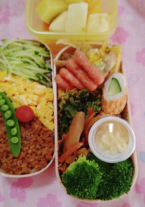 三色ごはん弁当♪-レシピのメイン写真
