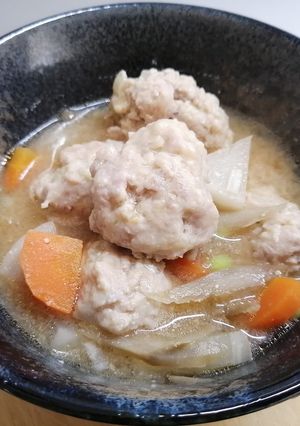 鶏団子の味噌スープ-レシピのメイン写真