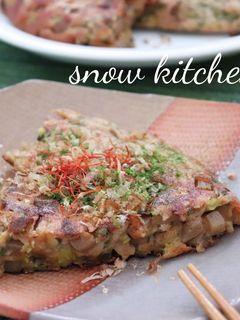 甘辛こんにゃく入り!そば粉でネギ焼き-レシピのメイン写真