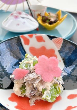 春の訪れ♪そら豆とヒラタケの白和え-レシピのメイン写真