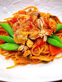 トマト煮でパスタ-レシピのメイン写真