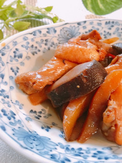 鶏肉とごぼうと干ししいたけの梅酒煮-レシピのメイン写真