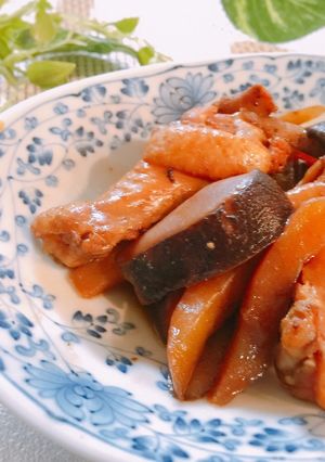 鶏肉とごぼうと干ししいたけの梅酒煮-レシピのメイン写真