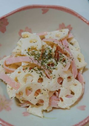 簡単!美味しい♪れんこんとハムのマヨチー-レシピのメイン写真