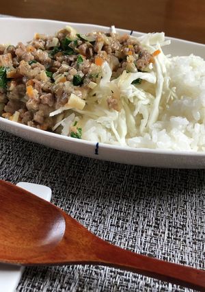 ひき肉野菜の甘辛チーズ炒めごはん-レシピのメイン写真