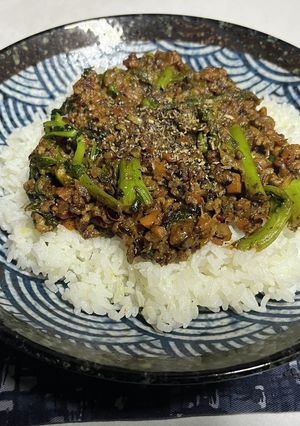 菜の花と春キャベツのドライカレー-レシピのメイン写真