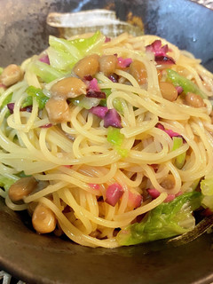 茅乃舎野菜だし★即席パスタ 納豆と柴漬け-レシピのメイン写真